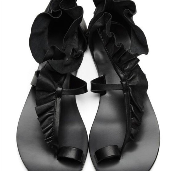 ISABEL MARANT Audry ruffled leather sandals - Picture 9 of 11